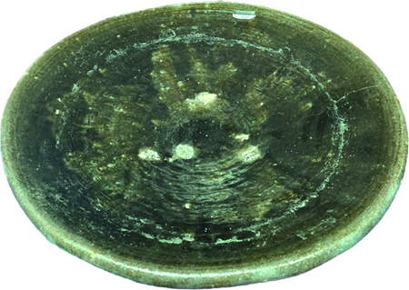 Großer grüner Keramikteller aus Marokko