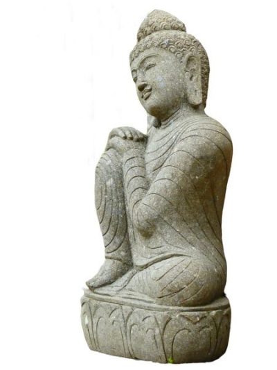 Relaxing Buddha aus Lavastein